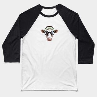 Subtle Agender Cow with Headband Bandana Baseball T-Shirt